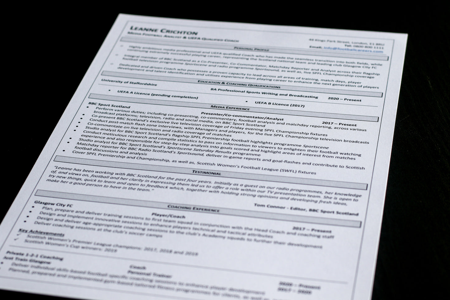 Black-and-White CV