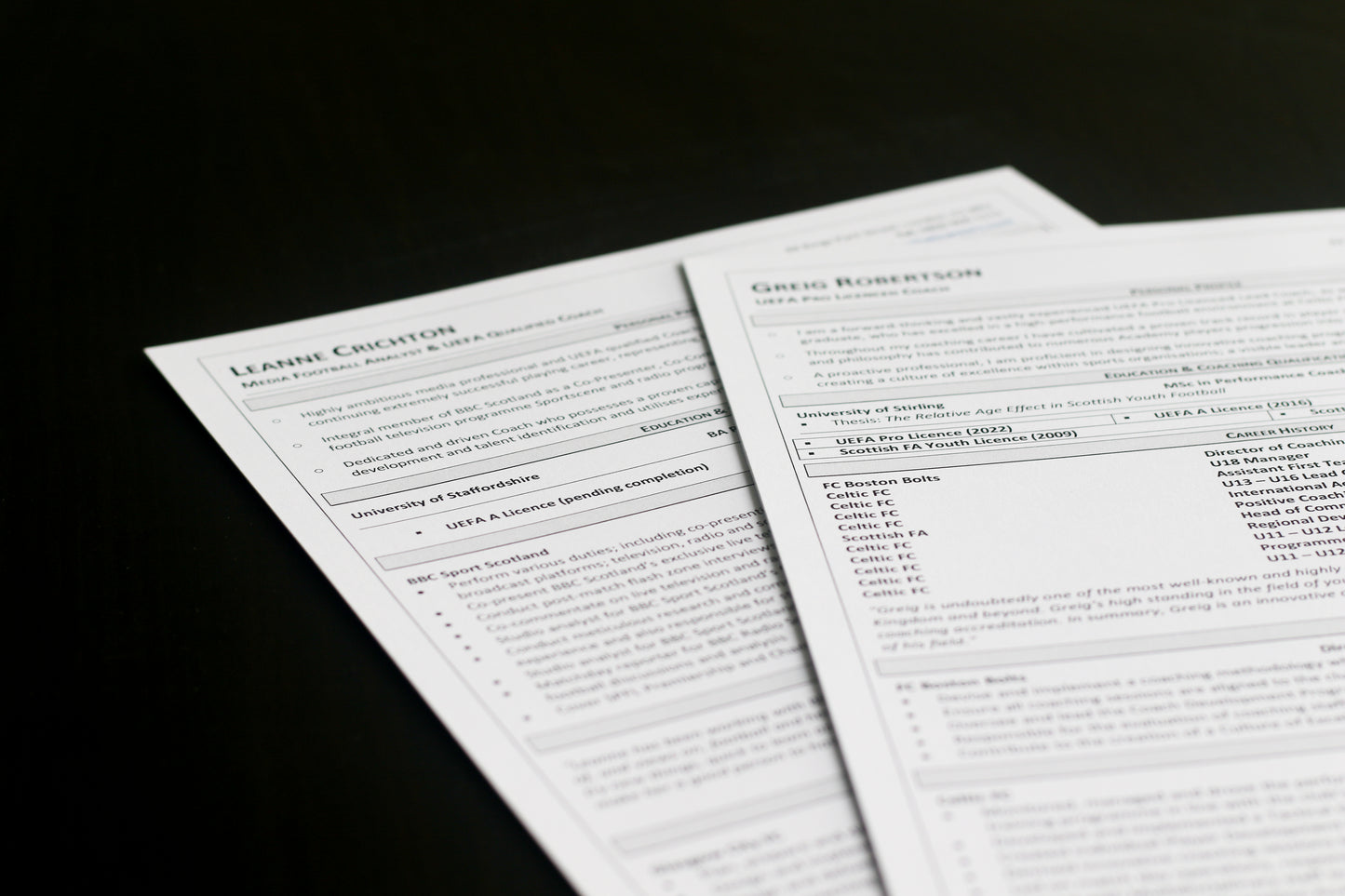 Black-and-White CV