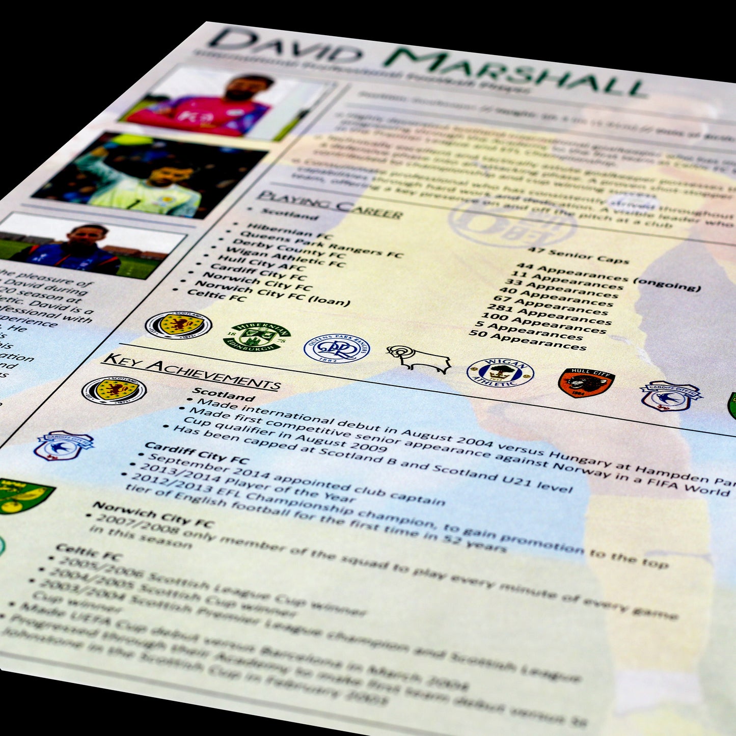 One-Page Player CV