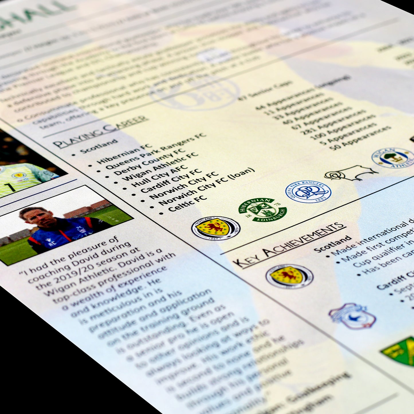 One-Page Player CV