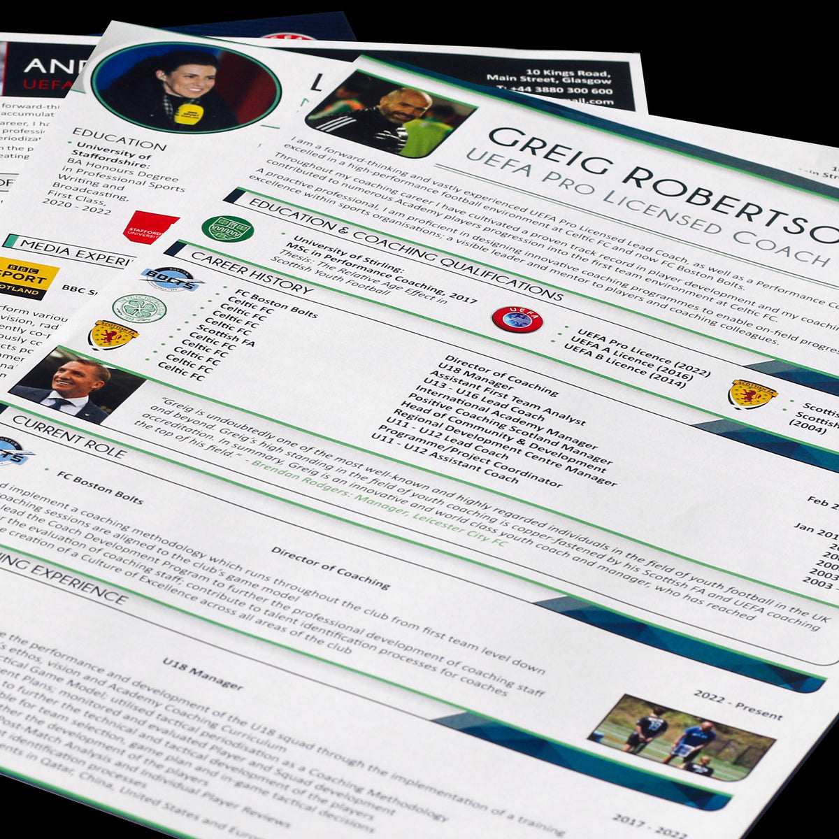Footballcv Design Graphically Designed Football CV – Football Careers